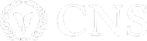 A logo featuring a laurel wreath surrounding a butterfly design next to the letters "CNS" in uppercase text.